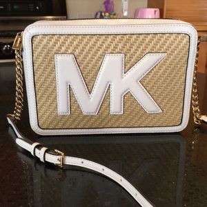 MICHAEL KORS | Straw Python Capsule Optic White Crossbody Purse